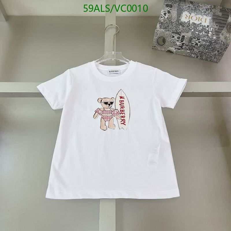 Burberry Kids White Cotton T-Shirt with Teddy Bear Surfboard Graphic