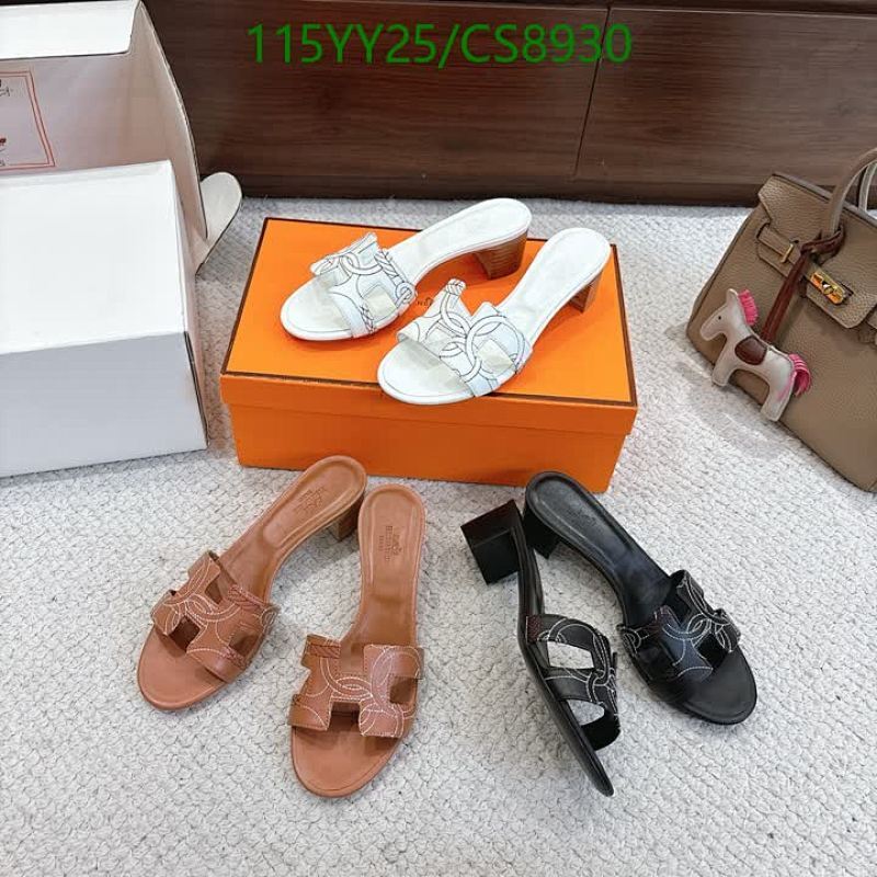 Hermès Women's Leather Slide Sandals with Block Heel