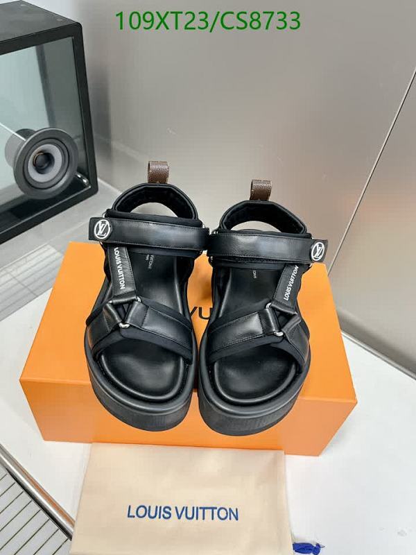 Louis Vuitton Women's Black Leather Platform Sandals