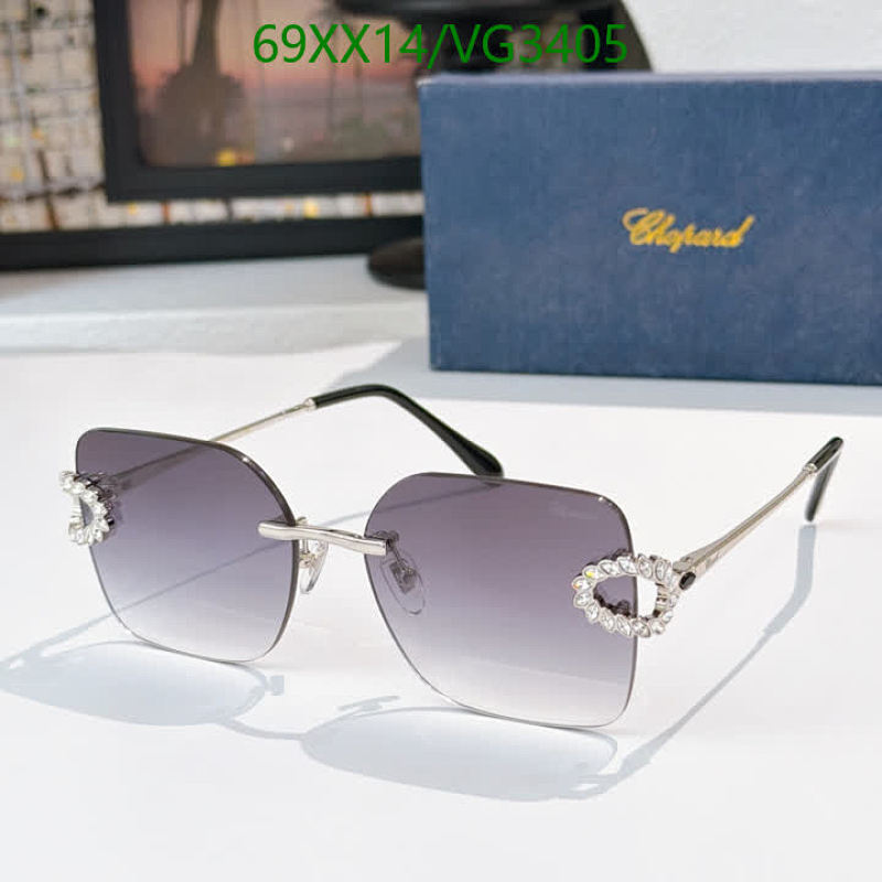 Chopard Rimless Gradient Sunglasses for Women - Square Silver-Tone Frame