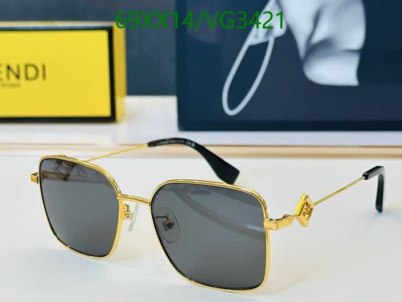 Fendi Square Sunglasses VG3421 - Stylish Gold Frame with Dark Lenses