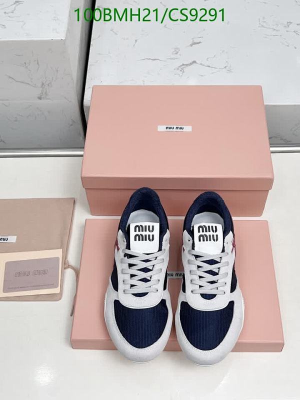 Miu Miu Women's Breathable Mesh Fabric Sneakers - Navy & White