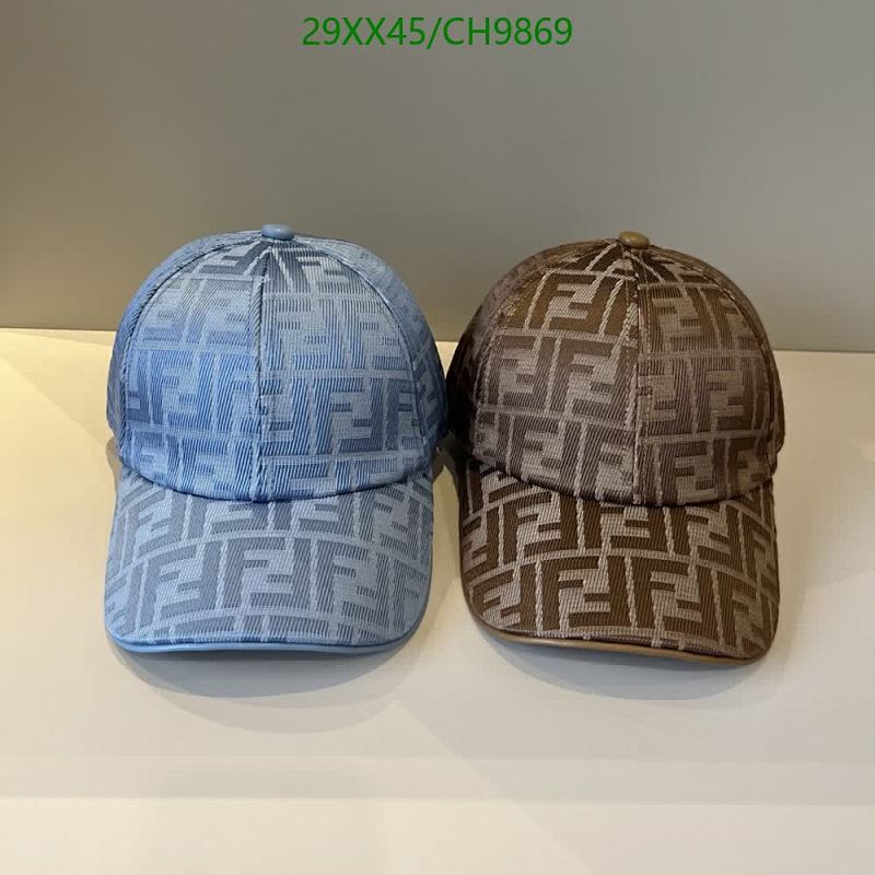 Fendi FF Zucca Pattern Baseball Cap - Blue/Brown