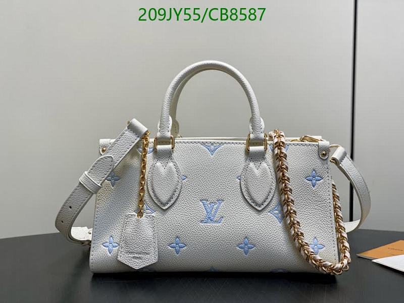 Louis Vuitton White Leather Monogram Handbag