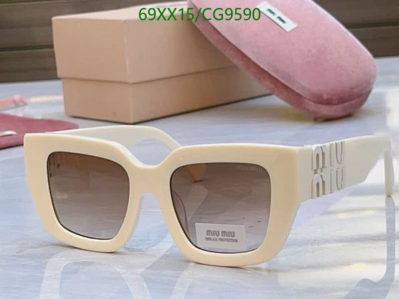 Miu Miu Women's "CG9590" Cream Acetate Sunglasses with Gradient Lenses