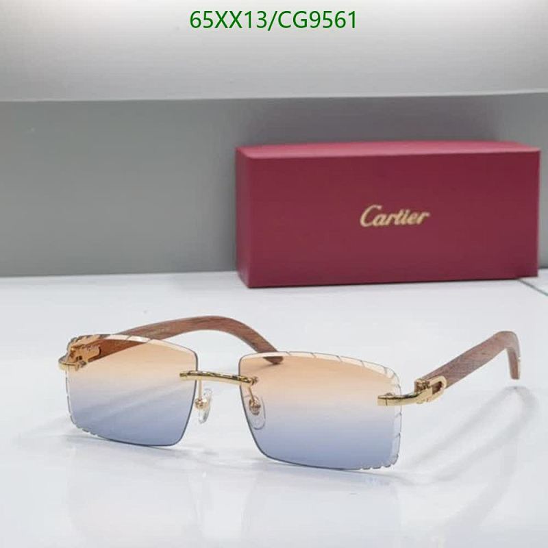 Cartier Rimless Gradient Lens Sunglasses with Wood Accents