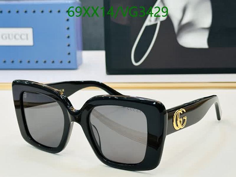 Gucci Square Frame Sunglasses for Women - Black Acetate with Gold-Tone GG Logo