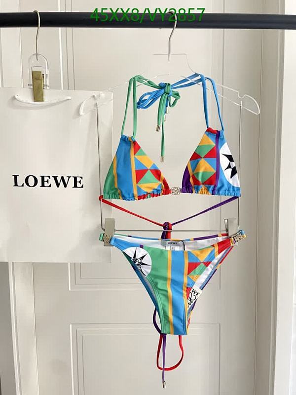 Products 46 Loewe Women's Vibrant Geometric Print Triangle Bikini Swimsuit Set