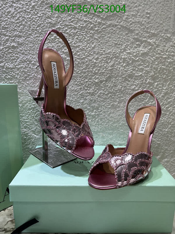 Aquazzura Women's Pink Sequin Ankle Strap Heels - Genuine Leather 10.5CM/8.5CM