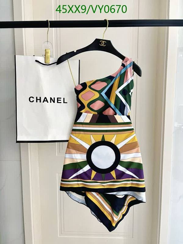 Chanel Asymmetrical Geometric Print Dress with Sunburst Design 34 Chanel Asymmetrical Geometric Print Dress with Sunburst Design