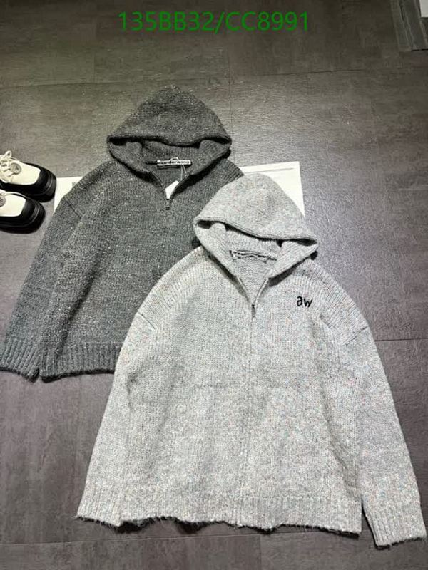Alexander Wang Cotton Wool Zip-Up Hooded Sweater