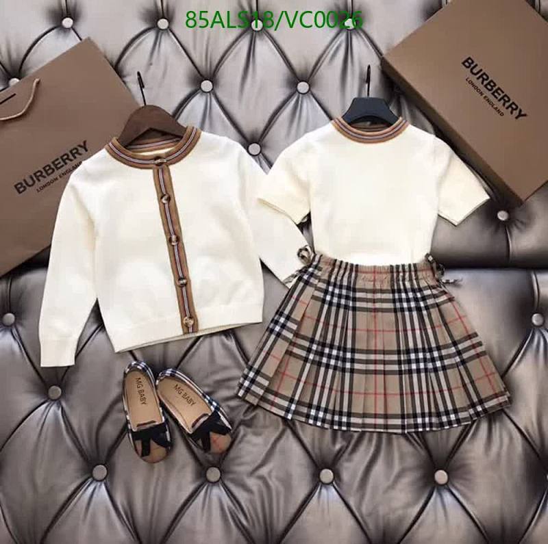 Burberry Kids' Classic Plaid Skirt & Cardigan Set - Luxury Wool Blend