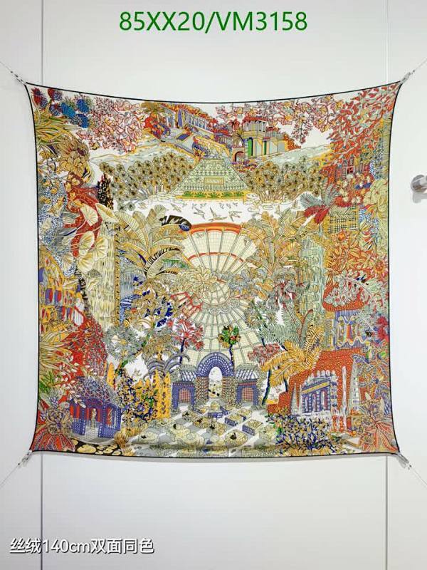 Hermès Silk Cashmere Scarf VM3158 - Luxurious 140CM Square Design