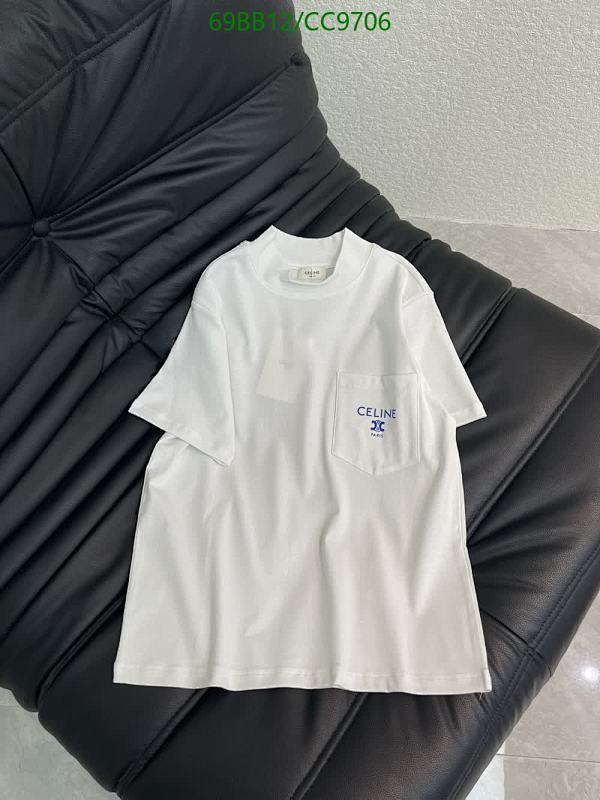 Celinee Cotton T-Shirt with Chest Pocket - White