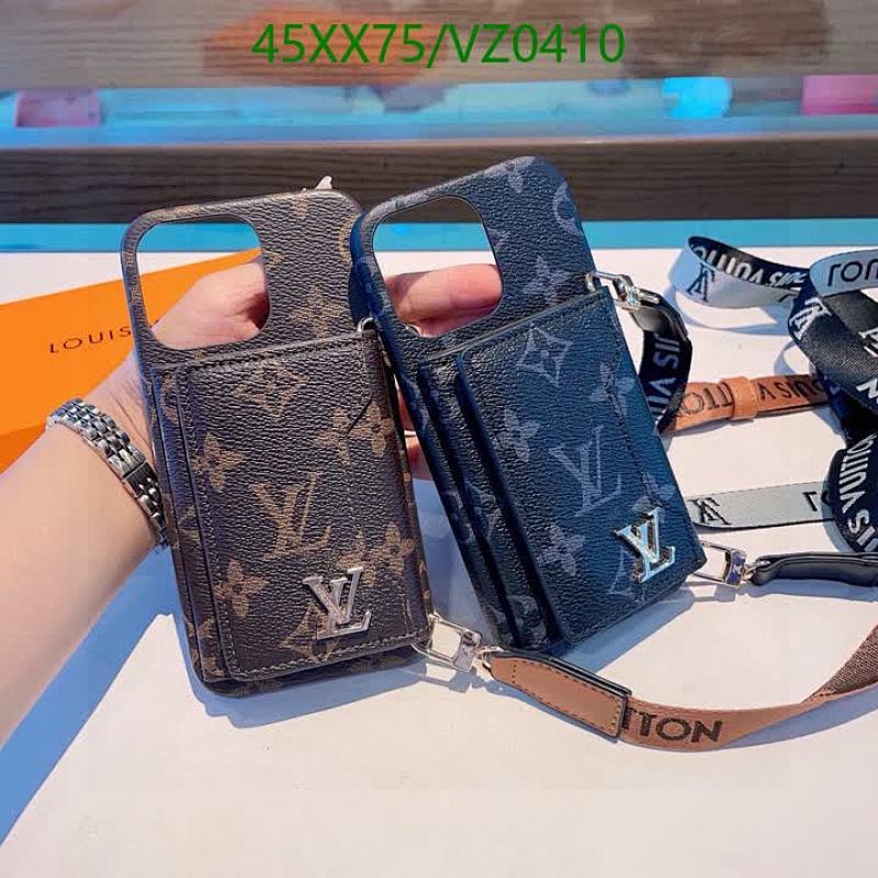 Louis Vuitton Monogram Phone Case with Card Holder & Strap for iPhone