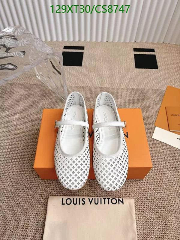 Louis Vuitton Women's White Sheepskin Mesh Ballet Flats - Size EU35-41