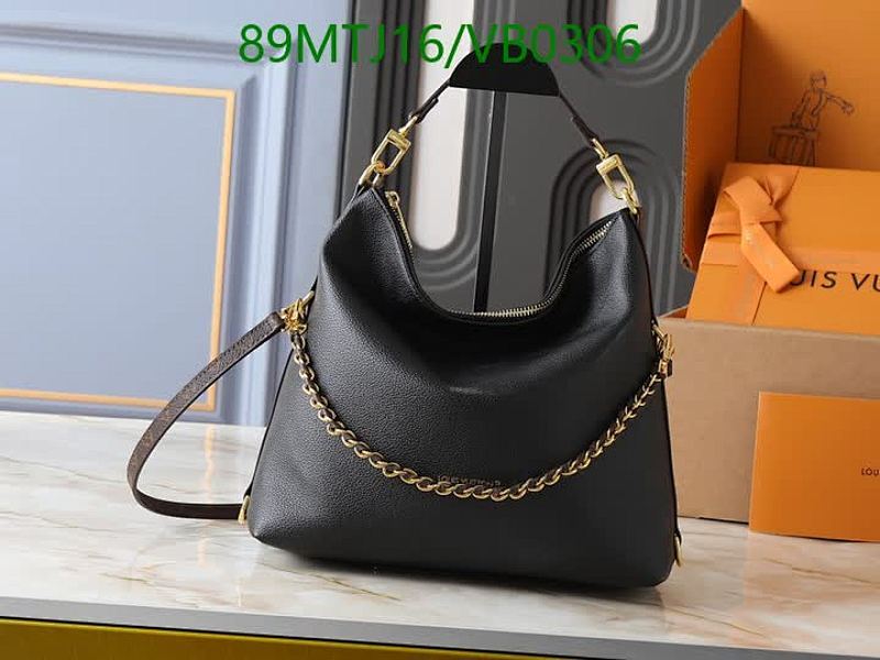 Louis Vuitton Hobo Bag M27825/28029 - Elegant Black Leather Shoulder Bag