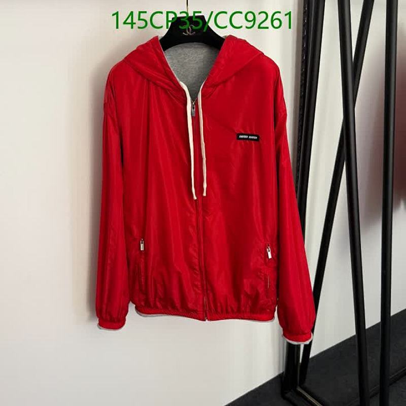 Miu Miu Red Cotton Hooded Zip-Up Jacket for Women