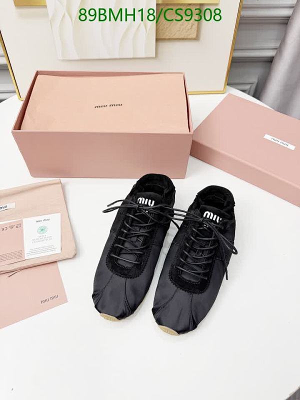 Miu Miu Women's Black Ballet Flats - Cowhide, Fabric & Sheepskin
