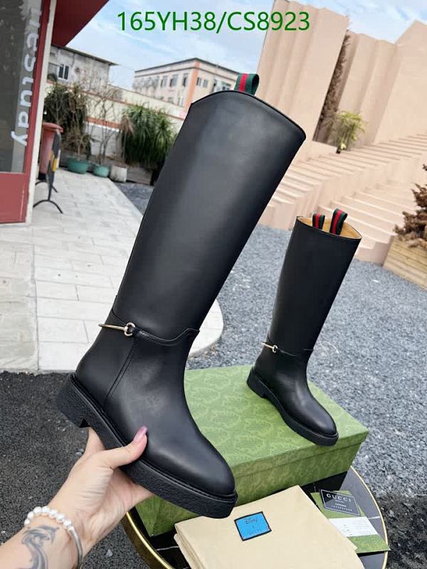 Gucci Women's Black Leather Knee-High Boots with Horsebit Detail