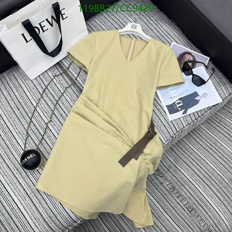 Loewe Women's Short Sleeve V-Neck Dress - Stylish & Comfortable Casual Wear