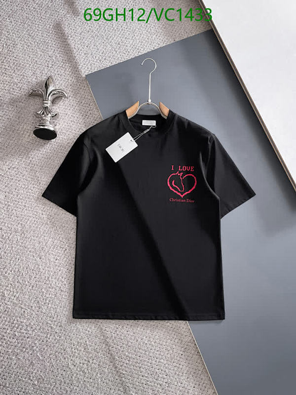 Christian Dior Black Cotton T-Shirt with 'I Love Christian Dior' Heart Graphic