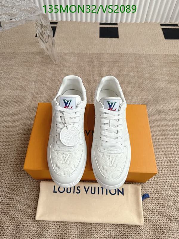 Louis Vuitton Men's White Embossed Monogram Leather Sneakers - EU38-45 33 Louis Vuitton Men's White Embossed Monogram Leather Sneakers - EU38-45