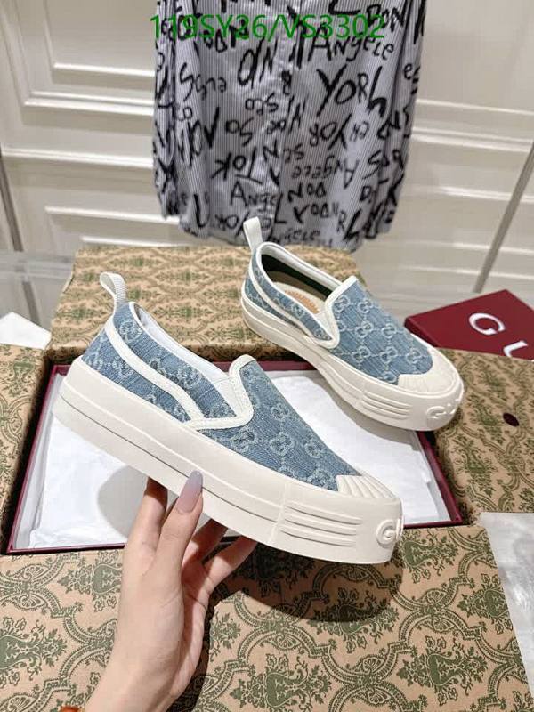 Gucci Women's GG Monogram Denim Slip-On Sneakers - Comfortable Platform Shoes