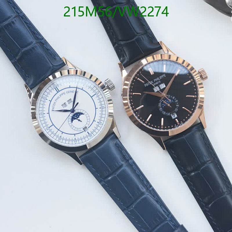 Patek Philippe Moon Phase Automatic Watch - Stainless Steel & Leather Strap