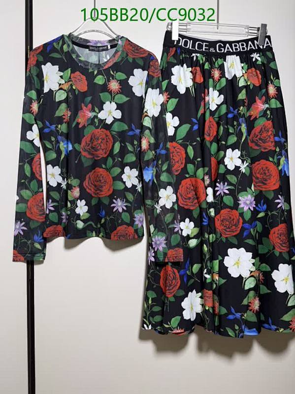 Dolce & Gabbana Women's Black Floral Print Cotton Top & Skirt Set