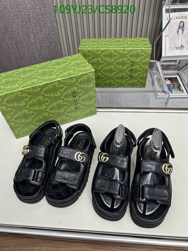 Gucci Women's Black Leather Platform Sandals with GG Buckle