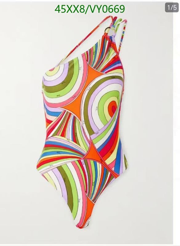 Pucci One-Shoulder Asymmetric Printed Swimsuit - Vibrant Multi-Color Design