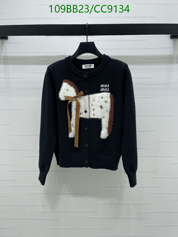 Miu Miu Women's Wool Cardigan with Horse Design - Stylish & Comfortable