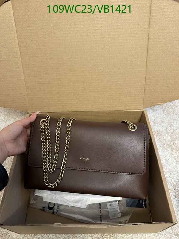 Coach Genuine Leather Shoulder Bag with Chain Strap - Stylish & Durable