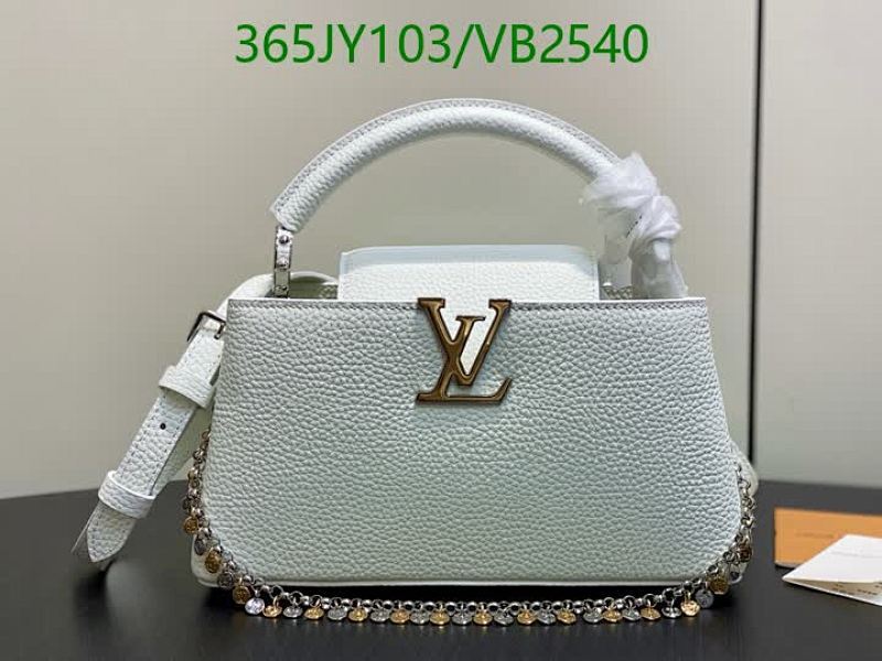 Louis Vuitton Capucines BB Handbag - Menthol Green Grained Leather Top Handle Bag