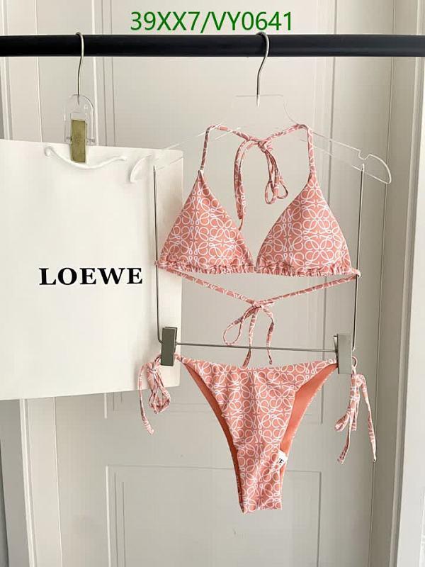 Loewe Triangle Bikini Set with Anagram Pattern - Stylish Two-Piece Swimsuit