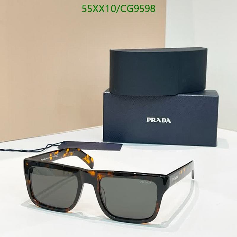 Prada Rectangular Tortoiseshell Sunglasses - 53-21-140