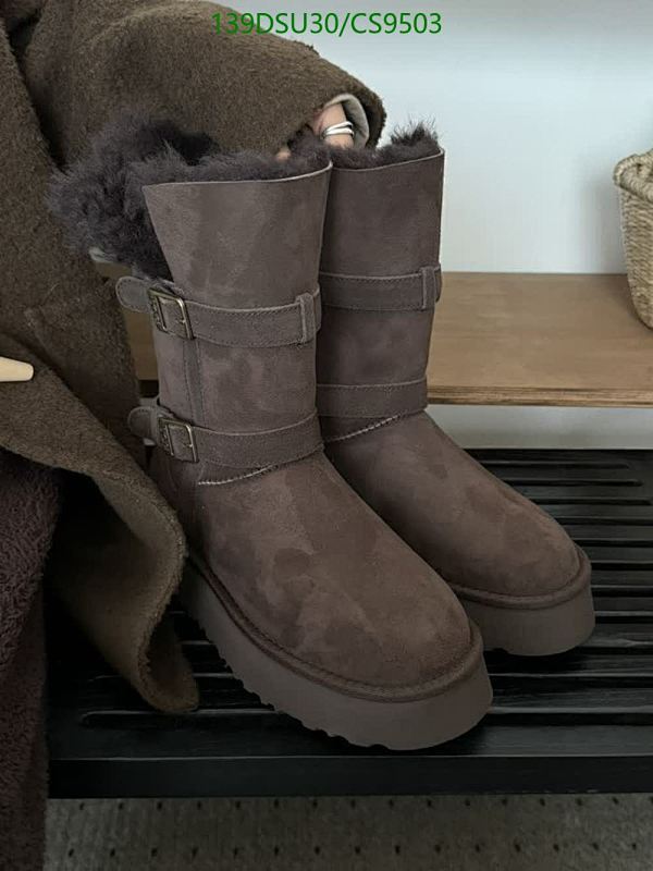 Women's Sheep Fur Lined Winter Boots with Buckle Detail - Brown