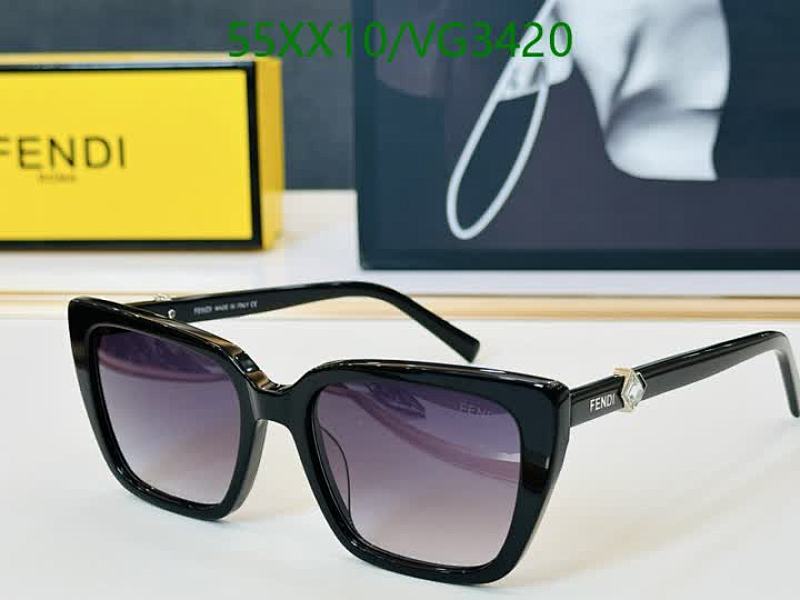 Fendi Cat Eye Square Sunglasses for Women - Chic Black Frame & Gradient Lenses