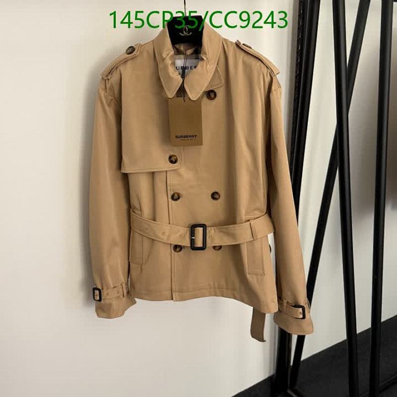 Burberry Cotton Double-Breasted Belted Trench Coat - Size L