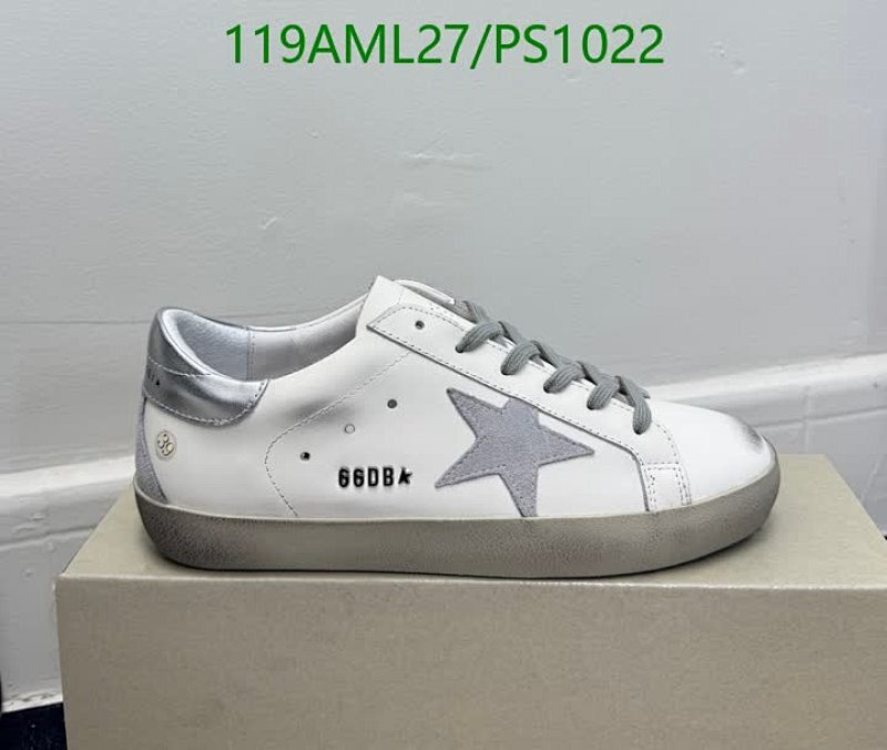 Golden Goose Unisex Superstar Sneakers - White Leather with Gray Star & Silver Heel