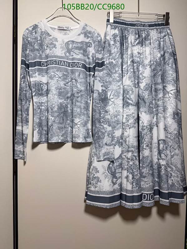 Christian Dior Women's Long Sleeve Top and Skirt Set