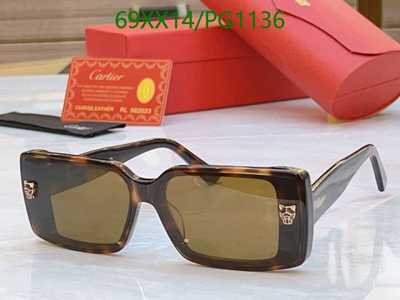 Cartier Rectangular Tortoiseshell Sunglasses with Gold Panthère Detail