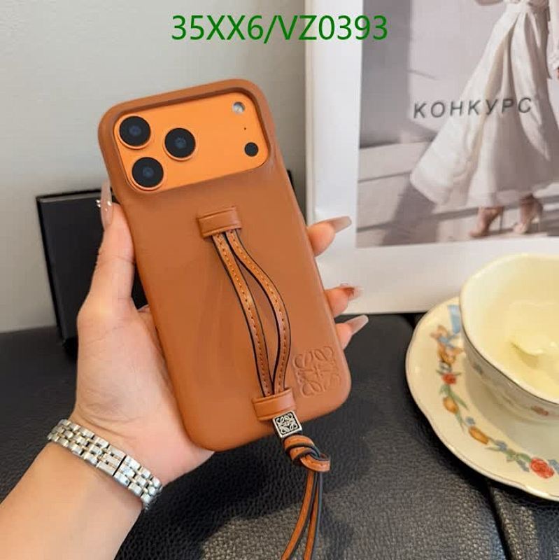 Loewe Luxury Leather Phone Case with Wrist Strap for iPhone Protection
