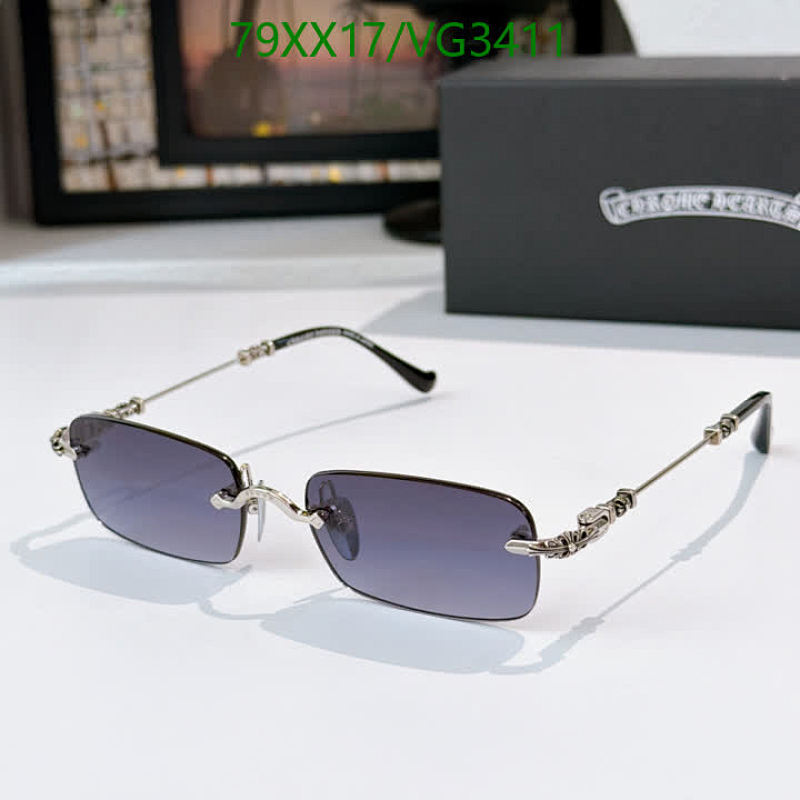 Chrome Hearts VG3411 Rimless Rectangle Sunglasses for Men & Women with UV Protection 1 Chrome Hearts VG3411 Rimless Rectangle Sunglasses for Men & Women with UV Protection
