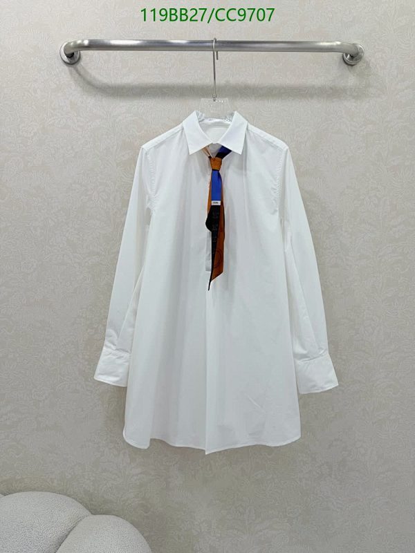 Celinee Women's Cotton White Long Sleeve Shirt with Scarf Detail