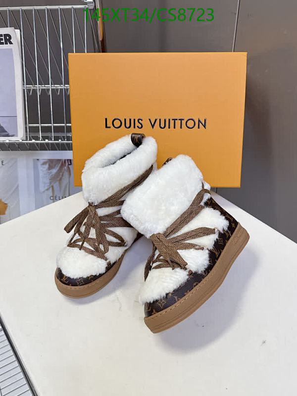 Louis Vuitton Women's Wool Winter Boots - White & Brown
