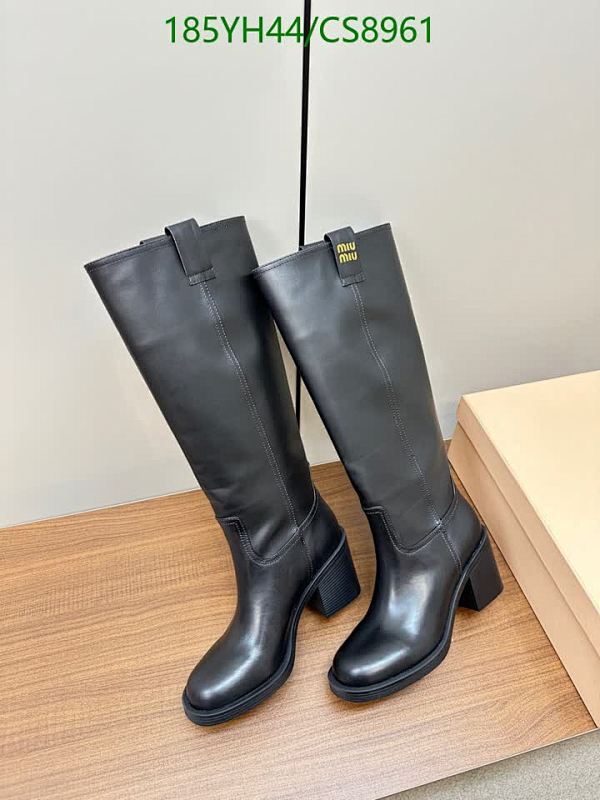 Miu Miu Women's Black Leather Knee-High Boots
