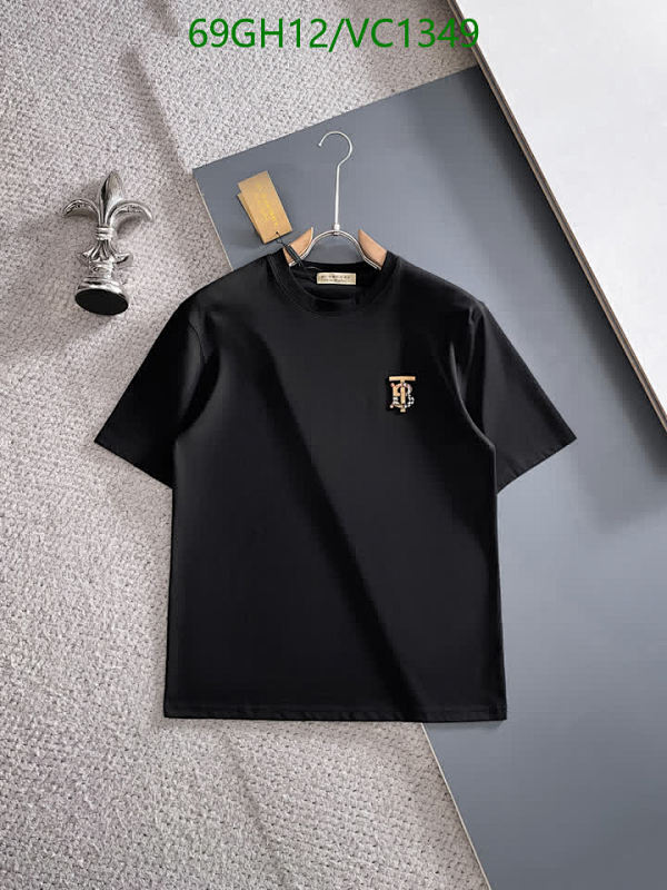 Burberry Men's Cotton T-Shirt with Monogram Logo - Classic Black Tee