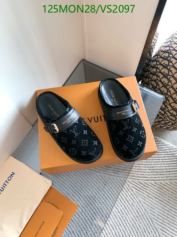 Products 33 Louis Vuitton Women's Shearling Lined Monogram Mules - Luxurious Comfort